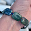 Natural Mystic Moss Agate Bracelet with Lapis Lazuli Beads