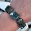 Natural Mystic Moss Agate Bracelet with Lapis Lazuli Beads