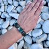 Natural Mystic Moss Agate Bracelet with Lapis Lazuli Beads