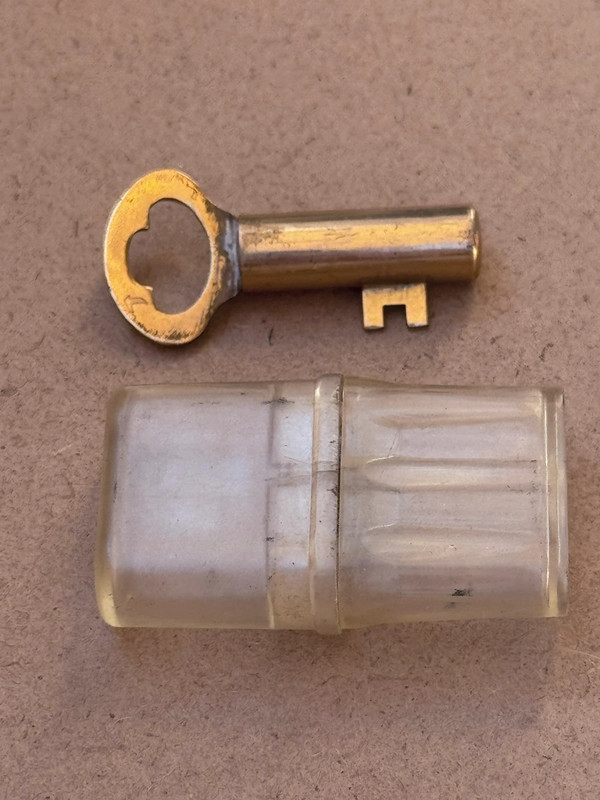 Vintage Japanese key-style novelty lighter, brass tone, approx 1950-60