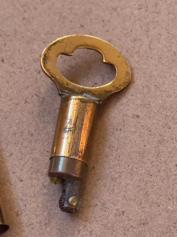 Vintage Japanese key-style novelty lighter, brass tone, approx 1950-60