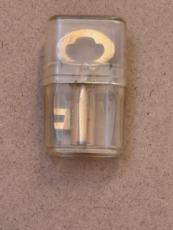Vintage Japanese key-style novelty lighter, brass tone, approx 1950-60
