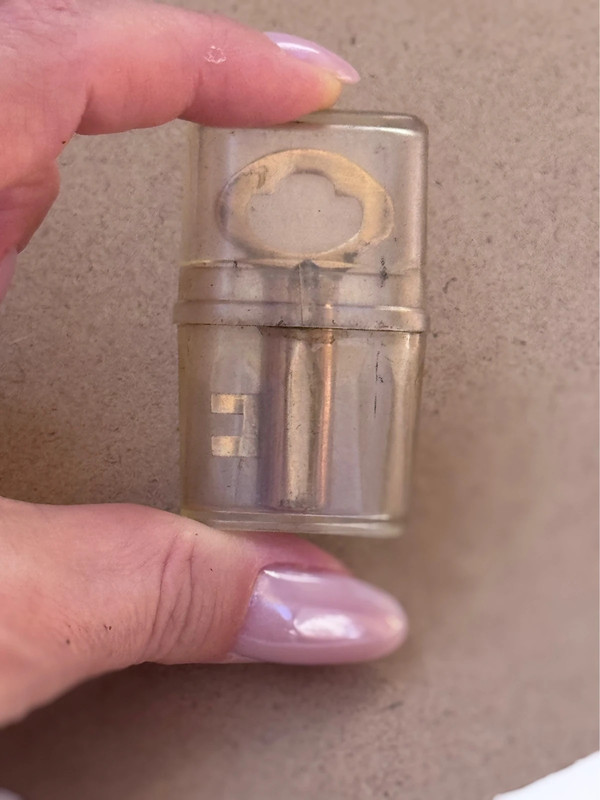 Vintage Japanese key-style novelty lighter, brass tone, approx 1950-60