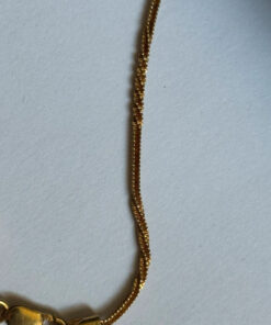 Vintage 925 Gold Sterling Silver Chain Bracelet W/ Heart Drop -18cm