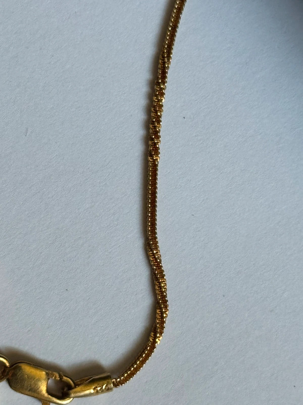 Vintage 925 Gold Sterling Silver Chain Bracelet W/ Heart Drop -18cm#117