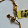 Vintage 925 Gold Sterling Silver Chain Bracelet W/ Heart Drop -18cm#117