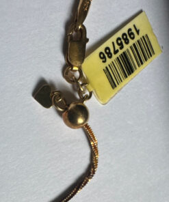 Vintage 925 Gold Sterling Silver Chain Bracelet W/ Heart Drop -18cm