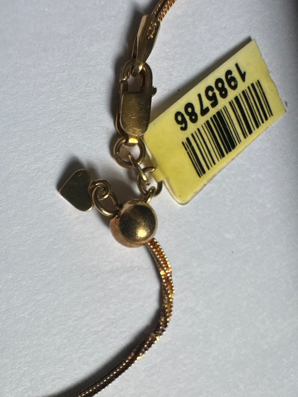 Vintage 925 Gold Sterling Silver Chain Bracelet W/ Heart Drop -18cm#117