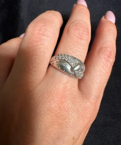 Sterling silver ring Uk size O (1)