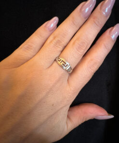 Stunning zigzag sterling silver ring size O 1/2 (3)