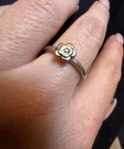 Tggc 925 sterling silver rose flower ring - UK size Q