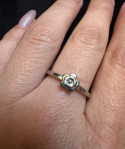 Tggc 925 sterling silver rose flower ring - UK size Q