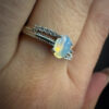 Ring made of nickel silver, size O( adjustable)with a natural moonstone (#13)
