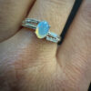 Ring made of nickel silver, size O( adjustable)with a natural moonstone (#13)