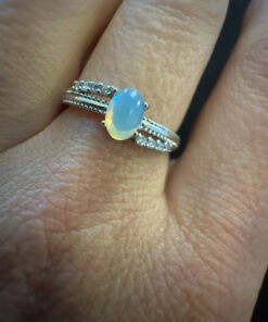 Ring made of nickel silver, size O( adjustable)with a natural moonstone (#13)