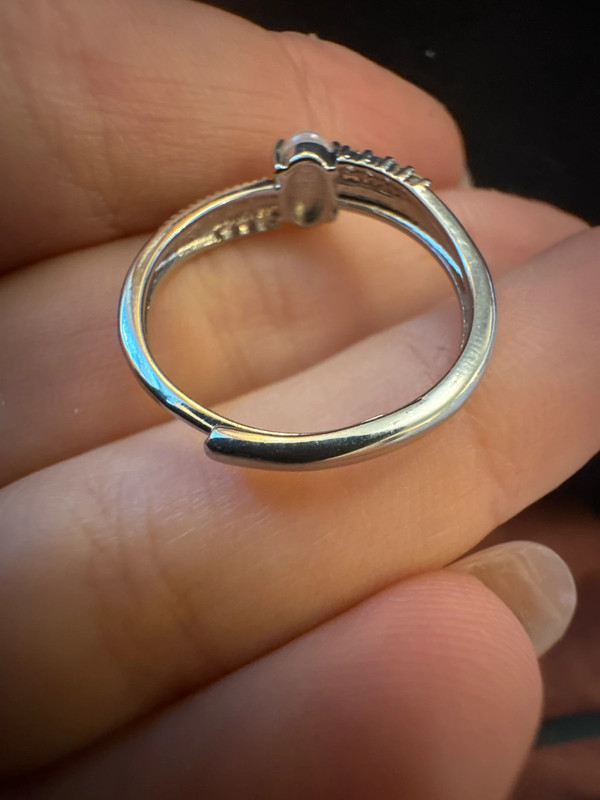 Ring made of nickel silver, size O( adjustable)with a natural moonstone (#13)