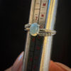 Ring made of nickel silver, size O( adjustable)with a natural moonstone (#13)