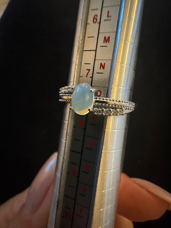 Ring made of nickel silver, size O( adjustable)with a natural moonstone (#13)