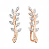 Two-tone gold ear cuffs with cubic zirconia, 585 fineness 14K gold
