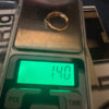 Gold Ring with a central round brilliant stone .585 hallmark, size J½
