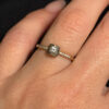 Gold Ring with a central round brilliant stone .585 hallmark, size J½