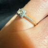 Gold Ring with a central round brilliant stone .585 hallmark, size J½