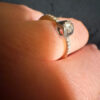 Gold Ring with a central round brilliant stone .585 hallmark, size J½