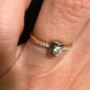 Gold Ring with a central round brilliant stone .585 hallmark, size J½