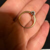 Gold Ring with a central round brilliant stone .585 hallmark, size J½