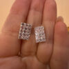 925 Sterling Silver Pink Cz Paving Stud Earring