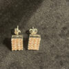 925 Sterling Silver Pink Cz Paving Stud Earring
