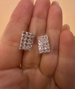 925 Sterling Silver Pink Cz Paving Stud Earring