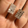 925 Sterling Silver Pink Cz Paving Stud Earring