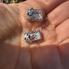 925 Sterling Silver Pink Cz Paving Stud Earring