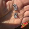 925 Sterling Silver Pink Cz Paving Stud Earring