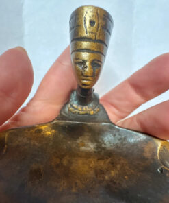 RARE Vintage old ashtray bronze Soviet Russian USSR Faraon Statue Sculpture