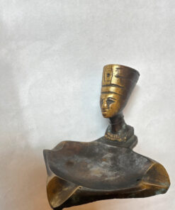 RARE Vintage old ashtray bronze Soviet Russian USSR Faraon Statue Sculpture