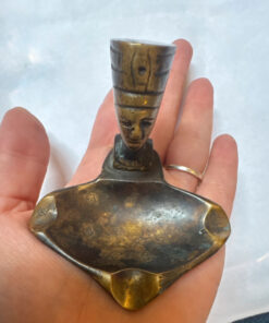 RARE Vintage old ashtray bronze Soviet Russian USSR Faraon Statue Sculpture