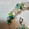 Set of natural stones - rose quartz earrings and bracelet
