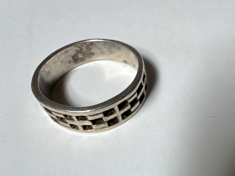 Uk size S 1/2 vintage sterling silver unisex ring (#17)