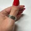 Uk size S 1/2 vintage sterling silver unisex ring (#17)