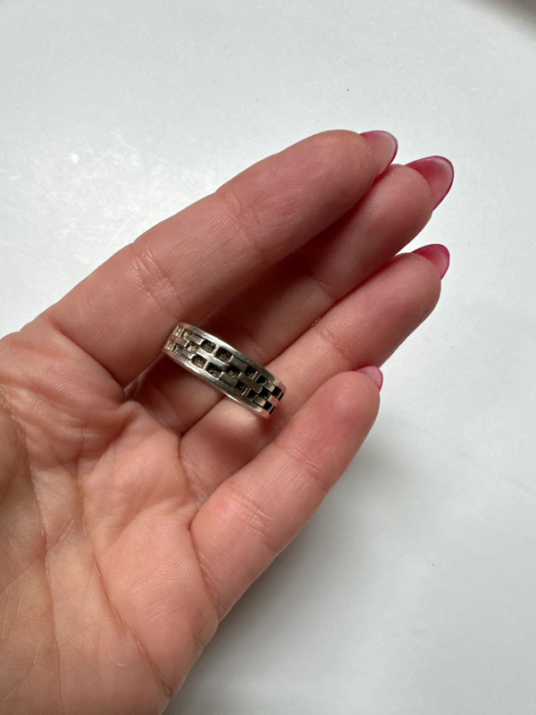Uk size S 1/2 vintage sterling silver unisex ring (#17)