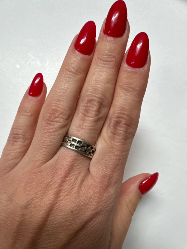 Uk size S 1/2 vintage sterling silver unisex ring (#17)