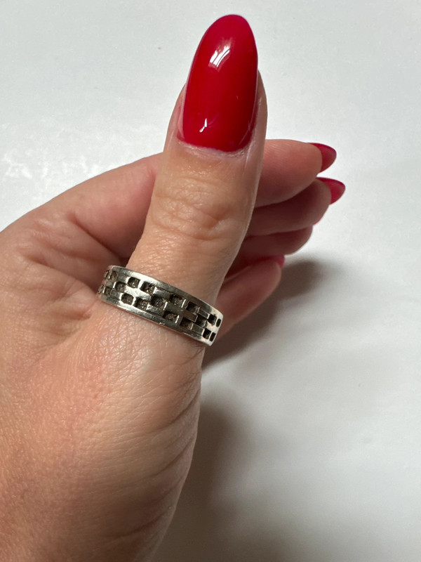 Uk size S 1/2 vintage sterling silver unisex ring (#17)