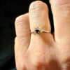 Vintage silver ring with natural powerful sapphire tested , size L (#1)