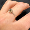 Vintage silver ring with natural powerful sapphire tested , size L (#1)