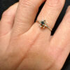 Vintage silver ring with natural powerful sapphire tested , size L (#1)