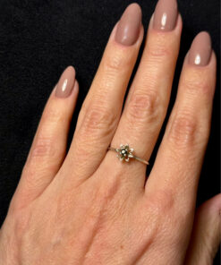 Vintage silver ring with natural powerful sapphire tested , size L