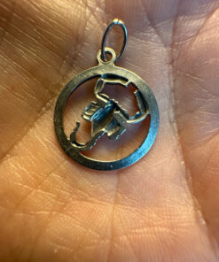 Vintage 925 silver Cancer zodiac pendant