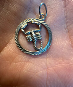 Vintage 925 silver Cancer zodiac pendant (#19)